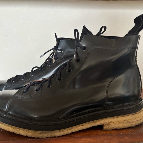 Buttero Shiny Black Leather Men's Boots - Picture 12 of 15